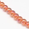 Electroplate Crystal Glass Round Beads Strands EGLA-F037-6mm-A07-1