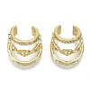Brass Micro Pave Clear Cubic Zirconia Cuff Earrings EJEW-S201-237G-NR-3