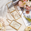 2Pcs 2 Style Brass Glass Hanging Photo Frame HJEW-OC0001-34-5