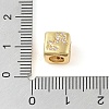 Brass Micro Pave Clear Cubic Zirconia European Beads KK-K368-01G-10-3