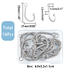 16Pcs 201 Stainless Steel Hook Clasps STAS-DC0010-65-2