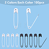 200Pcs 2 Colors Spray Painted Iron Safety Pins IFIN-AR0001-46-6