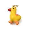 Brass Enamel Pendants KK-C255-35G-1