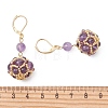 Gemstone & Seed Beads Leverback Dangle Earring for Women EJEW-MZ00725-4