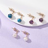 3 Pairs 304 Stainless Steel Natural Cultured Freshwater Pearl Round Dangle Stud Earrings EJEW-JE06816-1