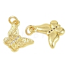 Brass Micro Pave Clear Cubic Zirconia Charms KK-D218-26G-01-2