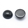Natural Dyed & Heated Black Agate Cabochons G-P393-R02-8MM-2