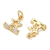 Brass Pave Cubic Zirconia Charms KK-A291-28B-G-2