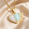Brass Enamel Pendant 201 Stainless Steel Cable Chain Necklaces for Women WG0A1E8-01-1