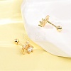 S995 Sterling Silver Clear Cubic Zirconia Stud Earrings EJEW-C179-02G-1