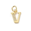 Brass Micro Pave Cubic Zirconia Charms KK-I382-03G-V-1