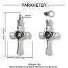 304 Stainless Steel with Black Enamel & Crystal Rhinestone Pendants SA-OY003-59P-2