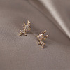 Alloy Crystal Rhinestone Deer Stud Earrings FS-WG0671C-01-4