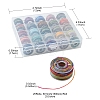 25 Rolls 25 Colors Round Segment Dyed Waxed Polyester Thread String YC-YW0001-02A-6