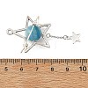 4Pcs 4 Styles Natural Amethyst & Green Jade & Hemimorphite & Heated Citrine Pendants PALLOY-TA00444-4