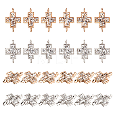 48Pcs 2 Colors Alloy Crystal Rhinestone Connector Charms FIND-CA0005-43-1
