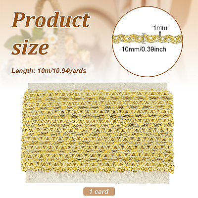 10M Polyester Metallic Braided Lace Trim DIY-WH0491-44A-1