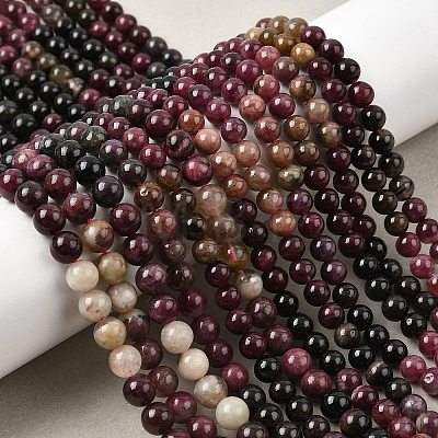 Natural Multicolor Tourmaline Beads Strands G-A293-B04-01-1