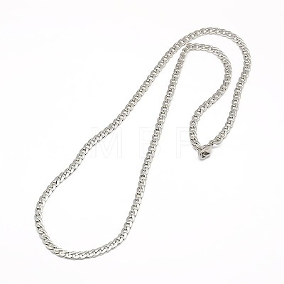 304 Stainless Steel Curb Chain/Twisted Chain Necklace Making STAS-A028-N109P-1