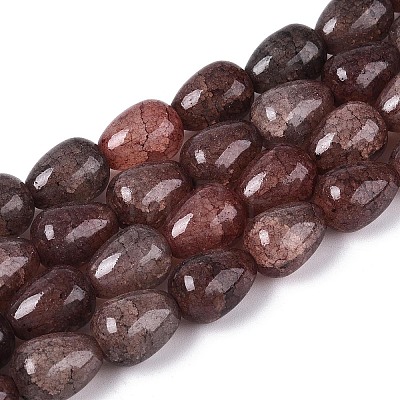 Baking Paint Crackle Glass Beads Strands DGLA-N019-03A-13-1