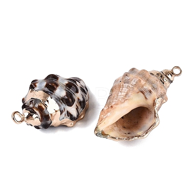 Electroplate Natural Spiral Shell Pendants SSHEL-Q100-46G-1