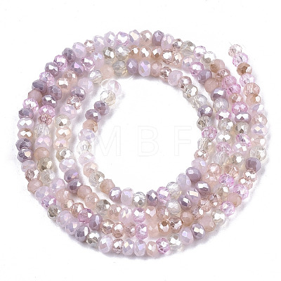 Electroplate Glass Beads Strands X-EGLA-S192-001B-B02-1