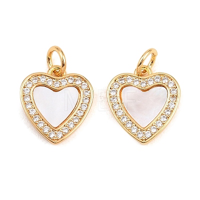 Valentine's Day Brass Micro Pave Clear Cubic Zirconia Pendants ZIRC-F148-12C-G-1