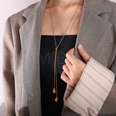 Adjustable 304 Stainless Steel Geometric Lariat Necklaces WGF601B-05-1