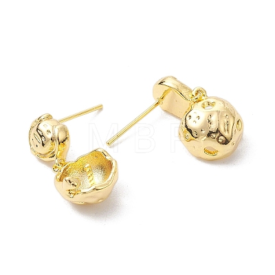 Brass Studs Earrings Fiinding KK-K360-31G-1