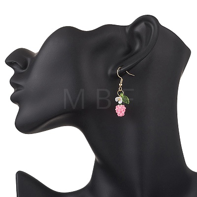 Handmade Glass Seed Beads Apple Dangle Earrings EJEW-MZ00575-02-1