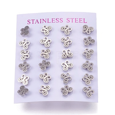 Tarnish Resistant 304 Stainless Steel Stud Earrings EJEW-N045-10P-1