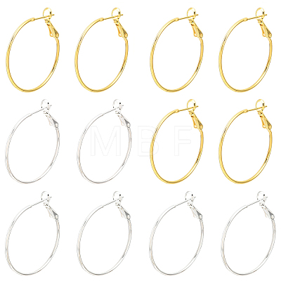 10Pcs Brass Hoop Earrings KK-YW0003-68G-1