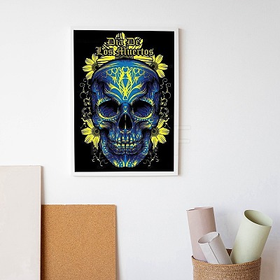 DIY Halloween Skull Theme Diamond Painting Kit DIY-H159-01H-1