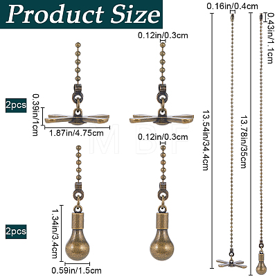 Alloy Ceiling Fan Pull Chain Extenders FIND-WH0418-76AB-1