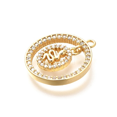 Brass Micro Pave Cubic Zirconia Pendants KK-G519-05G-02-1