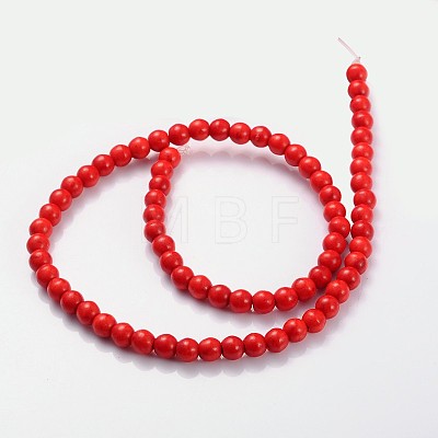 Synthetical Howlite Beads Strands G609-6mm-1