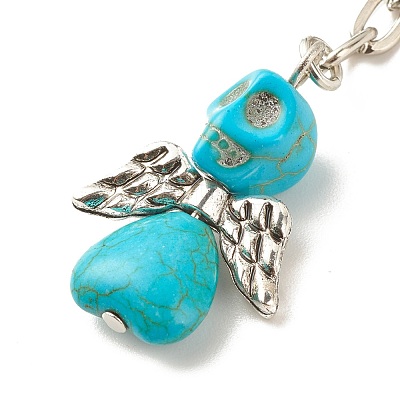 Dyed Synthetic Turquoise Keychains KEYC-JKC00328-1