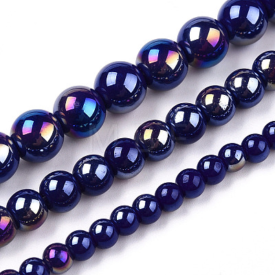 Electroplate Opaque Glass Beads Strands LS-GLAA-T032-P6mm-AB03-1