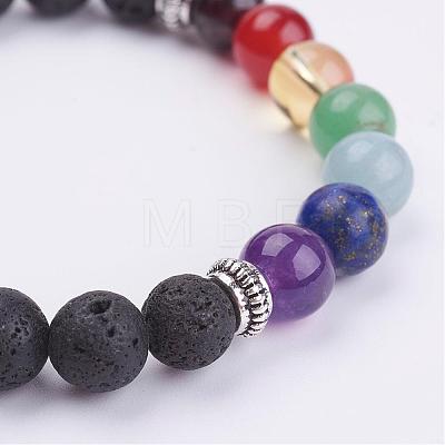 Natural Gemstone Beads Stretch Bracelets BJEW-JB02947-01-1