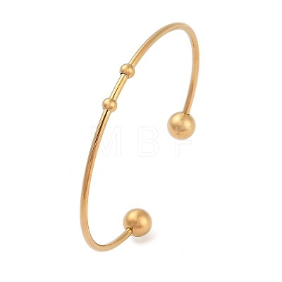 Fashion 304 Stainless Steel Cuff Bangles Torque Bangles BJEW-H473-01G-1