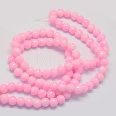 Baking Paint Glass Round Bead Strands X-DGLA-Q019-8mm-43-1