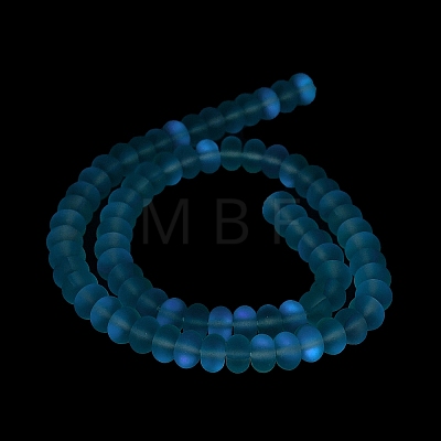 Frosted Transparent Glass Beads Strands X-FGLA-M002-01B-1