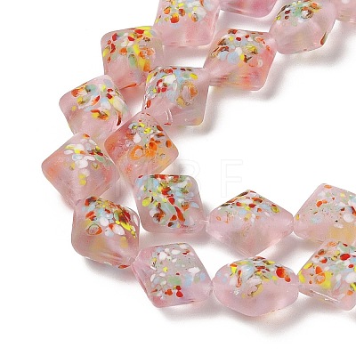 Frosted Handmade Lampwork Beads Strands LAMP-A010-01G-1