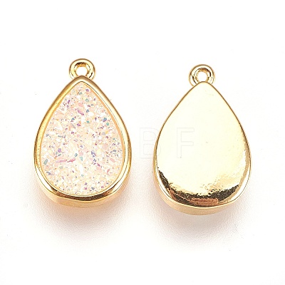 Resin Imitation Druzy Crystal Pendants KK-O101-A07-1