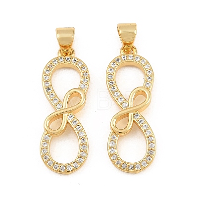 Brass Micro Pave Clear Cubic Zirconia Pendants CU-CBA56CE-05G-1