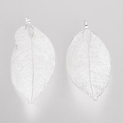 Electroplated Natural Leaf Big Pendants IFIN-Q119-01A-1