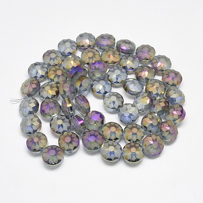 Electroplate Glass Beads Strands EGLA-Q084-12mm-09-1