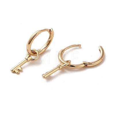 Brass Dangle Hoop Earrings EJEW-C073-44KCG-1
