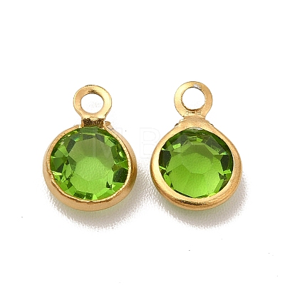 Ion Plating(IP) 304 Stainless Steel with Glass Charms STAS-G305-11G-07-1