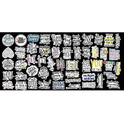50Pcs Cartoon English Word Paper Sticker Label Set DIY-G075-02-1